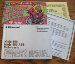 2012 Kawasaki Ninja Owner's Owners Manual Kit Xlnt - $19.80