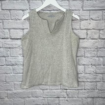 Vineyard Vines Womens Sleeveless Top Size S Gray Stripe V-Neck  - £18.75 GBP