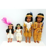 Vintage Native American Dolls Skookum Plastic Open &amp; Close Eyes Lot 4 Fe... - £18.24 GBP
