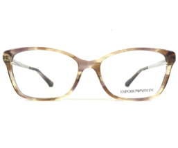 Emporio Armani Eyeglasses Frames EA 3026 5716 Brown Horn Silver Square 5... - $60.56