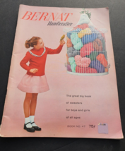 Bernat Handicrafter Knitting Book Sweaters Child Adult Patterns 1956 - $11.39
