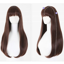 Heat Resistant Hair Wigs Fashion Long Hair Straight with Bangs 26inches - £13.58 GBP