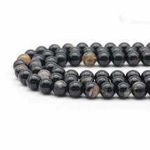 Genuine Black Tourmaline Round Smooth Beads, 6mm/8mm/10mm, Sku#U1603 - $8.00+