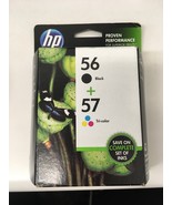 Genuine HP 56 black+ 57 tri-color C9321FN option 140 new feb 2015 - $14.45