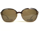 Easyclip Brille Rahmen EC148 10 Brown Klar Gold W Clip On Linsen 54-16-130 - $64.89