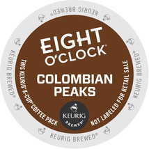 Eight O&#39;Clock Colombian Peaks Coffee 24 to 144 Keurig K cup Pods Pick An... - $23.99+