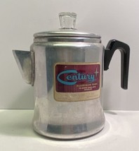 Vtg Century Aluminum Ware Percolator Coffee Pot 7 Cup USA Camping Hiking... - £25.81 GBP