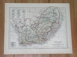 1904 Antique Map South Africa Cape Colony Transvaal Orange River Colony Natal - £21.99 GBP