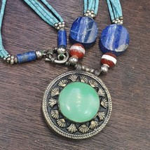 Vintage Tribal Afghan winzige Rocailles Türkis Farbe Lapis Schmuck Halsk... - €21,22 EUR