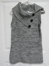 New S Petite Kim Rogers Womens Gray &amp; White Mix Med Knit Sleeveless Top Sweater - £11.93 GBP