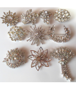 Vintage  Brooch Lot High End, Clear Crystal, Rhinestone - $346.50