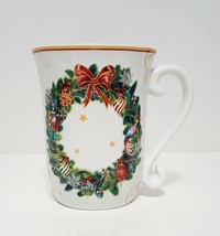 NEW RARE Williams Sonoma Twas the Night Before Christmas Wreath Mug 14 OZ Porcel - £35.96 GBP
