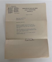 Vtg Frank Crowther Letter Ways &amp; Means Committee House Of Representative... - £23.59 GBP