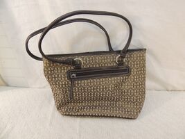 Giani Bernini Women&#39;s Handbag/Purse Brown Tan Silver Accents Latch/Zippe... - $16.56 CAD