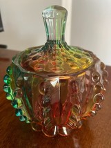 Embossed Clear Glass Apothecary Jar With Lid for Candy, Wedding 4&quot;L x 4&quot;... - $30.70 CAD