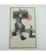 Postcard Fisk Tires Norman Rockwell Advertising Hobo Tramp Bum Antique RARE - £23.53 GBP