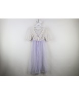 Vtg 50s 60s Womens Medium Sheer Fairy Lace Flower Chiffon Night Gown Sex... - $118.75