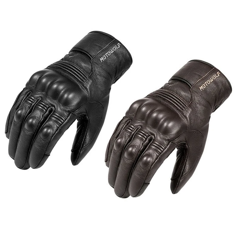 Leather Windproof Cycling Gloves Touch Screen Riding MTB Bike Bicycle Gl... - £39.93 GBP