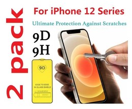 2 pack 9H-9D Tempered Glass Screen Protector for iPhone 12 Series - £10.21 GBP