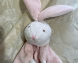 Angel Dear Pink white Bunny Rabbit Lovey Plush Blanket 10”x12” Teething ... - £13.44 GBP