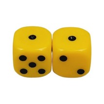 Yahtzee Texas Hold&#39;Em Replacement 2 Yellow Dice - Parker Brothers 2004 - £2.36 GBP