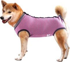 Dog Recovery Suit Abdominal Wound Puppy Surgical Clothes E-Collar &amp; Cone(XL,Pink - £35.17 GBP