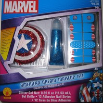 Marvel American Dream Makeup Kit Accessories Hair Comb Nails Glitter Nip Rubie&#39;s - £6.35 GBP