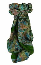 Mulberry Silk Traditional Square Scarf Cheyar Sage by Pashmina &amp; Silk - £19.12 GBP