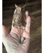 Cast Iron Owl Wall 5 &quot; Hook Cast Hanger Rustic Painted Bronze Finish - $186.31 MXN