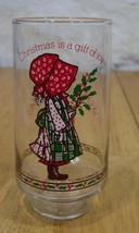 Vintage Holly Hobbie Merry Christmas Gift Of Joy Coca-Cola Coke Glass Cup - £14.61 GBP