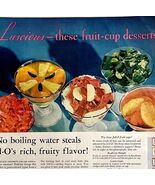 Jell-O Fruit Cup Desserts 1934 Food Advertisement Full Page Lithograph DWU1 - €34,34 EUR