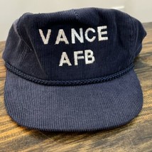 Vintage Vance Afb Corduroy Hat Cap Air Force Base Oklahoma Usaf Rope 80s Nissin - £19.41 GBP