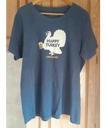 “Life Is Good” Beer Happy Turkey Graphic Tee Shirt Size XXL Blue RR - $257.59 MXN