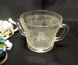 1911 Antique Federal Clear Glass Heritage Open Sugar Bowl - $9.00