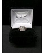 Kay Jewelers Sterling Silver &amp; Diamonds ? Ring Size 7 Halo Style Engagem... - $69.99