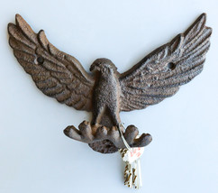 Pack Of 2 Cast Iron Rustic American Bald Eagle Multi Peg Coat Keys Wall ... - £19.22 GBP