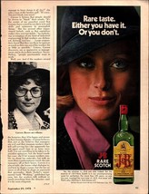 J&amp;B Rare Scotch Woman Blue Velvet Fedora Hat Rare Taste Vintage Print Ad 1975 e1 - £19.16 GBP