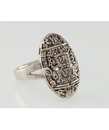 Aztec Style Warrior Oval Sterling Silver Ring Size 8.5 - $1,081.14 MXN