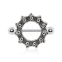 316L Stainless Steel Antique Tribal Multi-Spiral Nipple Shield - £13.14 GBP+