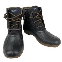 Sperry Women&#39;s Saltwater Quilted Duck Boot 6M Black - $50.00