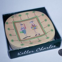 Set of 6 Keller Charles Oh So Flamingo Melamine Hors D&#39;oeuvre Plates 3 Designs - £15.76 GBP