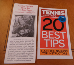 Lot of 2: Tennis Magazine 20 Best Tips &amp; Getting the best String Job Bro... - €10,22 EUR