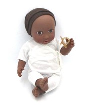 Battat Babi 14&quot; Realistic Brown Baby Doll W/ White Outfit Pacifier New - $16.83