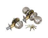 Premier Lock ED03 Stainless Steel Entry Door Knob Combo Lock Set Deadbol... - $28.95