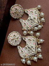 Kundan Meena Indian Jewelry Earrings Chandbali Jhumka Jhumki Wedding Setb - £4.65 GBP