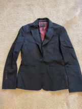 Vintage 90s Y2K BCBG Black Ruffled blazer jacket - £25.93 GBP