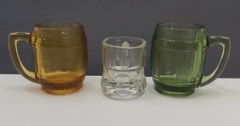 Lot Of 3 Vtg Federal Glass Barrels Shot Glasses - $23.22