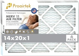 Proairtek AF14201M11SWH Model MERV11 14x20x1 Air Filters (Pack of 6) - $59.99
