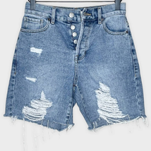 PACSUN distressed high rise boy short cutoffs button fly jean shorts siz... - £19.02 GBP