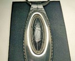 Montblanc Key Ring Mat Steel Oval with Black Alligator Printed Leather NIB - $245.00